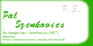 pal szenkovics business card